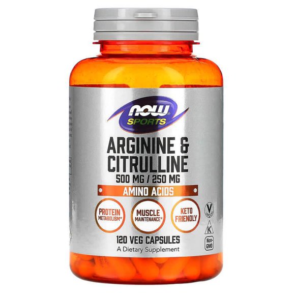 NOW FOODS ARGININA 500 MG & CITRULINA 250 MG 120 VCAPS