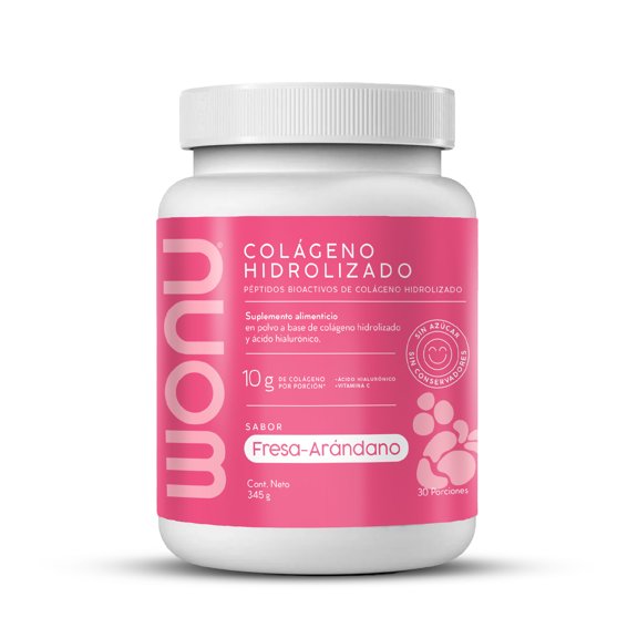 Suplemento Alimenticio Wonu Colágeno Hidrolizado Tipo I y III, Ácido Hialurónico y Vitamina C en Polvo Fresa Arándano 345 g