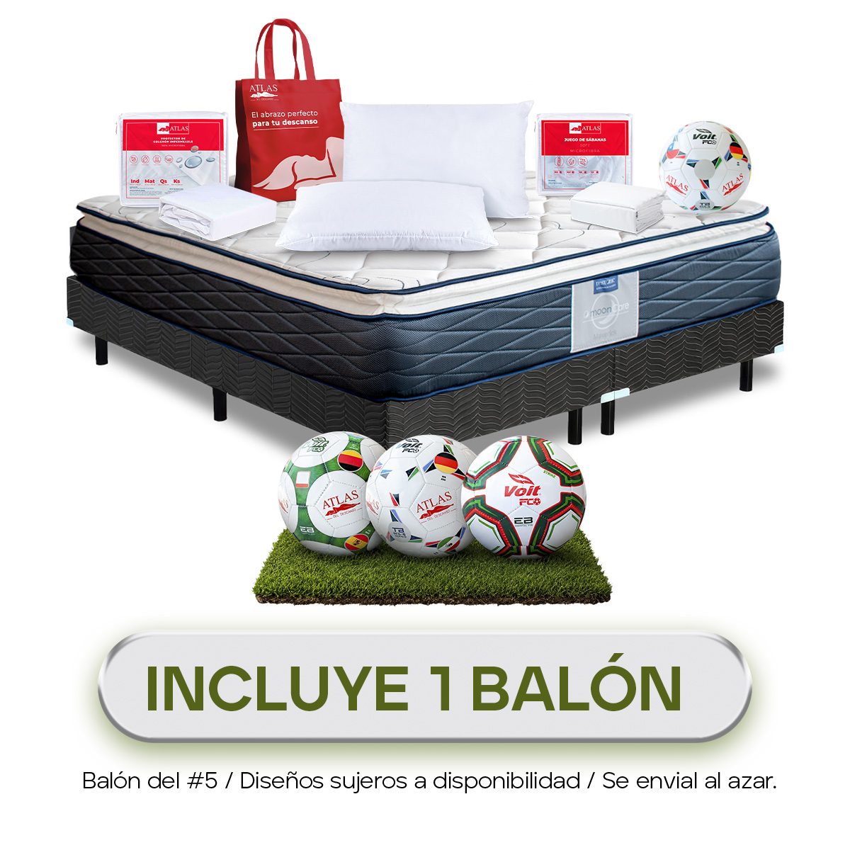 Colchón King Size Restonic Maverick con Box Almohadas Protector Juego de sábanas