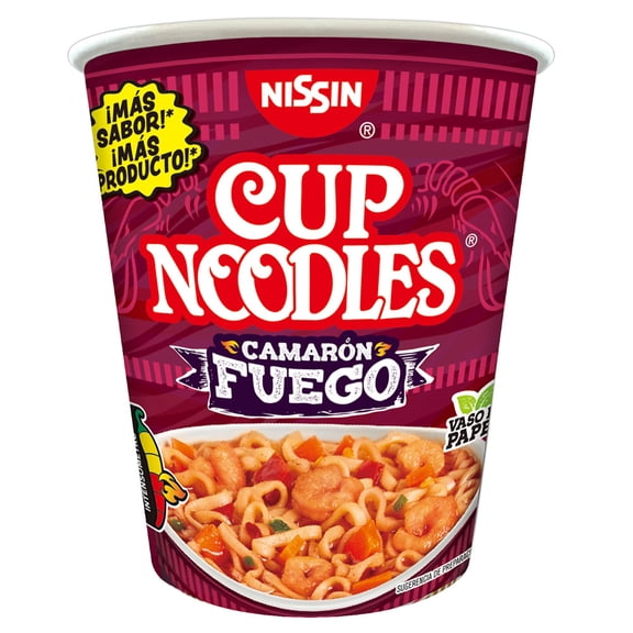 Sopa instantánea Nissin Cup Noodles camarón fuego 70 g