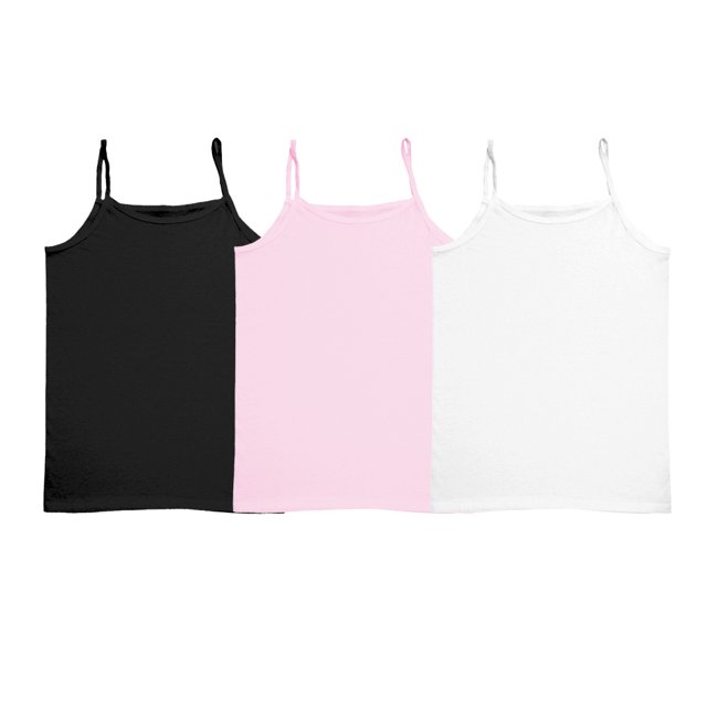 Camiseta Interior Fruit of the Loom para Niña, sin Mangas Reversible Multicolor Talla CH, 3 Piezas