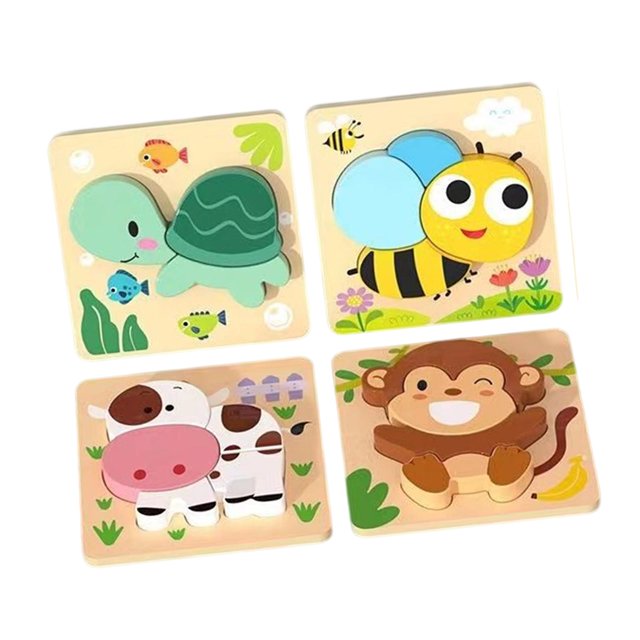 Rompecabezas de madera Uds., tablero de rompecabezas Montessori , reconocimiento de animales, artesanía de madera, rompecabezas Estilo B