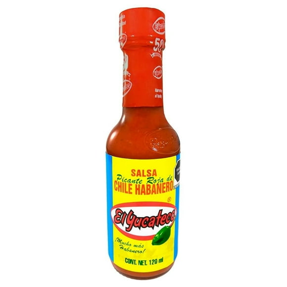 Salsa picante El Yucateco roja de chile habanero 120 ml