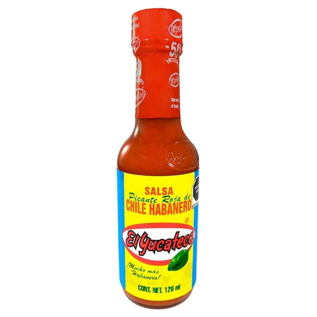 Salsa picante El Yucateco roja de chile habanero 120 ml