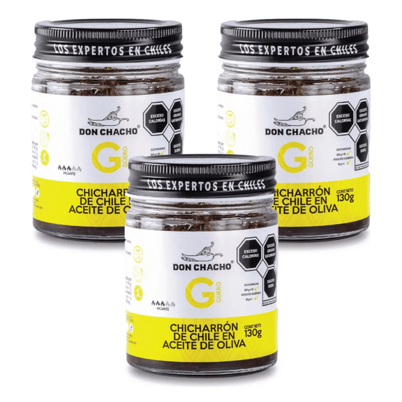 Chicharrón de Chile Güero en Aceite de Oliva Don Chacho 3Pack de 140 gr