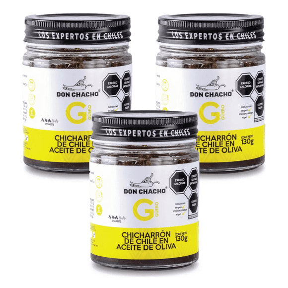 Chicharrón de Chile Güero en Aceite de Oliva Don Chacho 3Pack de 140 gr