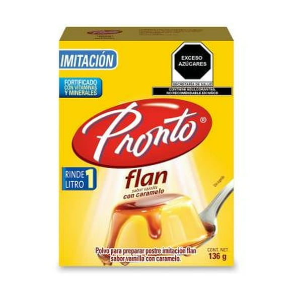 Polvo para preparar flan Pronto sabor vainilla con caramelo 136 g