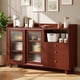 thumbnail image 1 of Muebles para Cocina, Armario de Cocina con 2 Puertas y 3 Cajones, Gabinete de Almacenamiento, Mueble Aparador para Sala de Estar, Comedor, 100 * 92 * 36 cm (Oscuro), 1 of 9