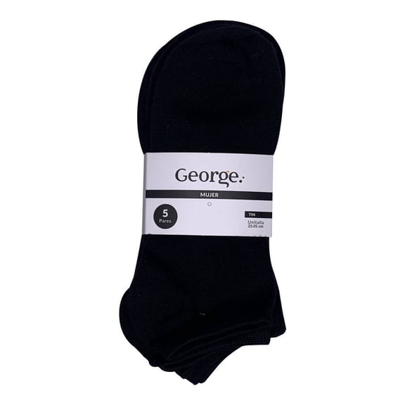 Tin George para Mujer, Negro 5 Pares Multicolor Unitalla