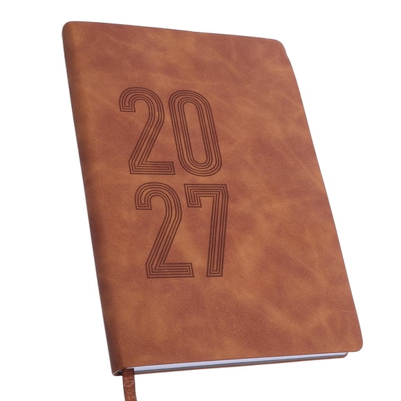 CRILSTYLEO Agenda Anual 2027 En Inglés Para Planificación Semanal Con Portabilidad Café