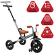 thumbnail image 3 of Triciclo 3 en 1 para Niños con Bastón, Bici y Bicicleta de Balance Plegable Torreta con Luz Soporta hasta 25 kg - Gris, 3 of 8
