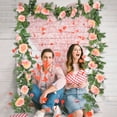 thumbnail image 1 of Adorno de pared de 2 piezas con rosas artificiales de 10 cabezas, ideal para San Valentín. Jarrones de cristal decorativos para dormitorio o sala de estar. Marco metálico. 230 cm (90,55, 1 of 8