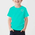 thumbnail image 3 of Camisetas de Cuello Redondo para Niñas - Camisetas de Manga Corta con Corazón de Pedrería, Tops Ligeros Casuales de Verano Azul Claro 2 Años, 3 of 8