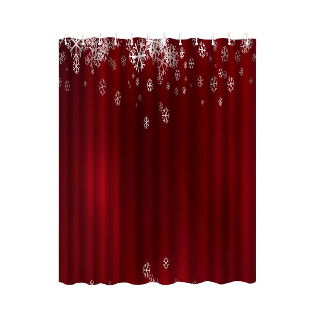 Cortina de ducha navideña de 180 x 200 cm, accesorios para baño, lavable con 12 Estilo A