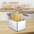 thumbnail image 3 of 6/10/12L Commercial Electric Profundo Fryer w/Basket & Lid Countertop Stainless Steel Profundo Fryer para Grande Tank French Fries Onion Rings, 3 of 6