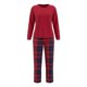 thumbnail image 2 of Pijama Simply Basic para Dama Playera Manga Larga con Pantalón Cuadros Rojo Talla EG 3 Piezas, 2 of 4