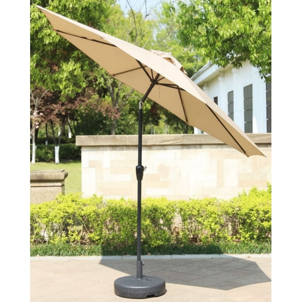 Sombrilla para Jardín y Terraza EKE LIFE HOME con Inclinación Ajustable y Manivela | Protección Solar para Exterior