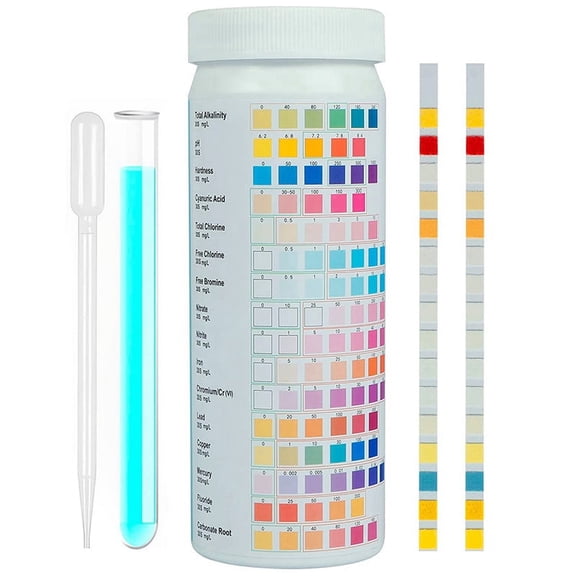 Kit de Prueba de Agua Potable Premium 16 en 1, para Agua Potable, 100 Tiras Tiras de Prueba de Agua Precisas Agua, para Plomo de PH de Dureza