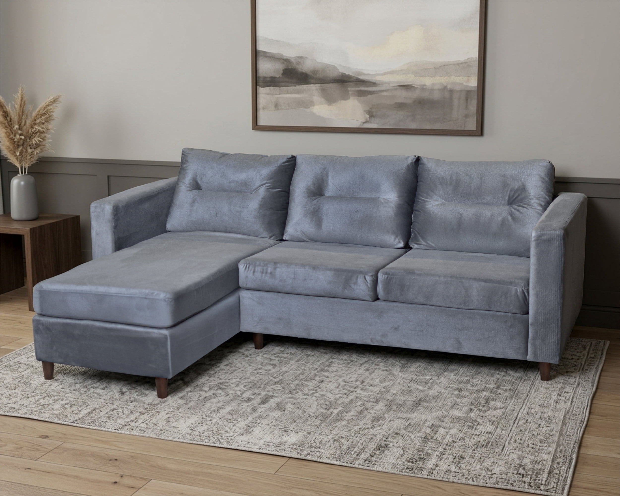 Sala Esquinera Avis Plata 3 Plazas Moderna y Cómoda  220 cm