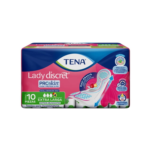 Toallas para Incontinencia TENA Lady Discret Extra Larga 10 piezas