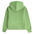 thumbnail image 4 of Sudadera de manga larga con cuello redondo y media cremallera para niñas de 5 a 14 años, sudadera corta de felpa suave y ligera con bolsillo, como se muestra en la imagen, de 5 a 13 años., 4 of 4