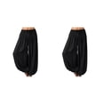 thumbnail image 1 of Sonducket Pantalón de pierna ancha para mujer Pantalones deportivos Tallas grandes Baile para niñas Ropa de playa Linterna de verano Pantalones Negro S 2Conjunto, 1 of 6