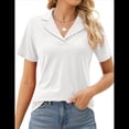 thumbnail image 1 of Camisas de Mujer con Cuello de Solapa, Cuello en V, Blusa de Corta, Blusa Informal Elegante. L, 1 of 9