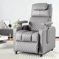 thumbnail image 1 of Sillon Masajeador, Sillon Reclinable Adultos 8 Modos de Masaje con Soporte Lumbar, Reposapiés Retráctil, Reposabrazos y Reposacabezas Ajustables, Ruedas 360°, para Sala y Dormitorio (Gris), 1 of 9