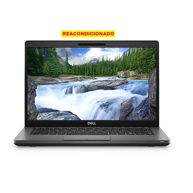 laptop dell latitude 5400 14" full hd, reacondicionado frente centrado: portátil negro de 14" (35.6 cm) con pantalla Full HD mostrando paisaje, teclado integrado y panel táctil centrado; carcasa delgada con cámara web en el bisel superior. Producto clase B con procesador i5-8365U, 8 GB RAM, SSD 256 GB; incluye cargador y maletín. A menudo se utiliza como equipo de oficina móvil para tareas administrativas.