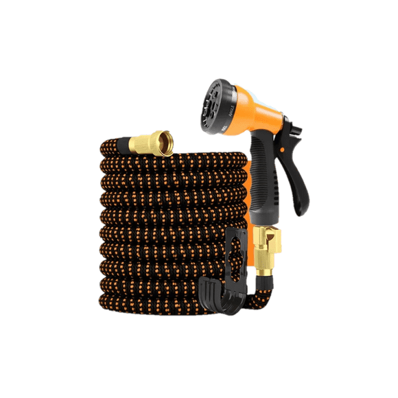 Manguera Expandible Jardín Nebulizadores 8 Modos Conector De 3/4  Malubero Naranja Negro