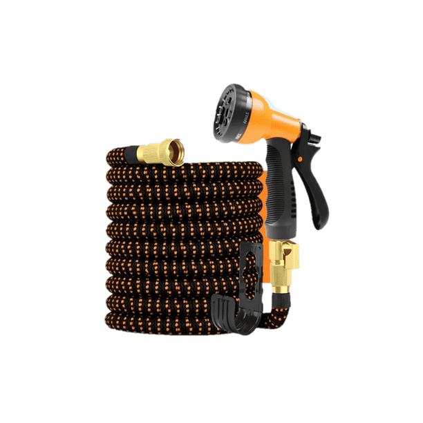 Manguera Expandible Jardín Nebulizadores 8 Modos Conector De 3/4 Malubero Naranja Negro