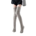 thumbnail image 1 of Medias de punto Color sólido Keen Socks High Socks Women Leg Weavers Zapatos Accesorios Lindo otoño Halloween Medias Oscuro Gris 1 par, 1 of 7
