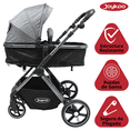 thumbnail image 2 of Carriola para Bebé  Asiento Reversible Convertible a Bambineto Plegable Ruedas de Goma Cinturón Apta a partir de 0 Meses - Gris, 2 of 6