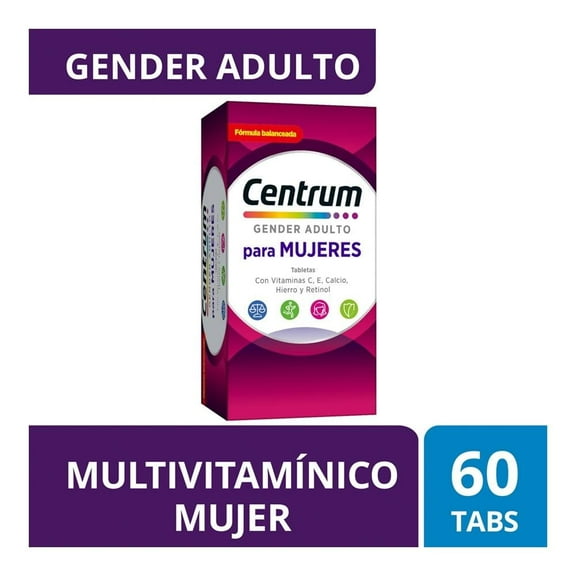 Multivitamínico Centrum Gender +50 mujeres 60 tabletas