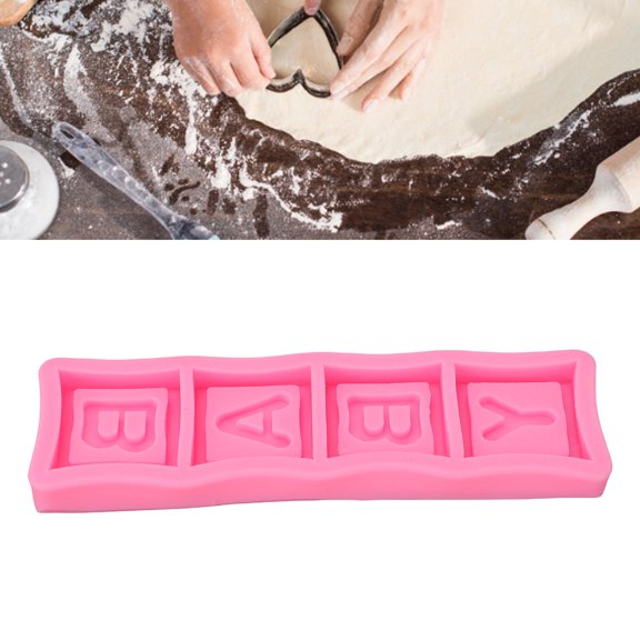 Molde De Silicona Con Letras De Bebé, A Prueba De Altas Temperaturas, Molde De Chocolate Fondant Con Letras De Bebé Para Decoración De Pasteles