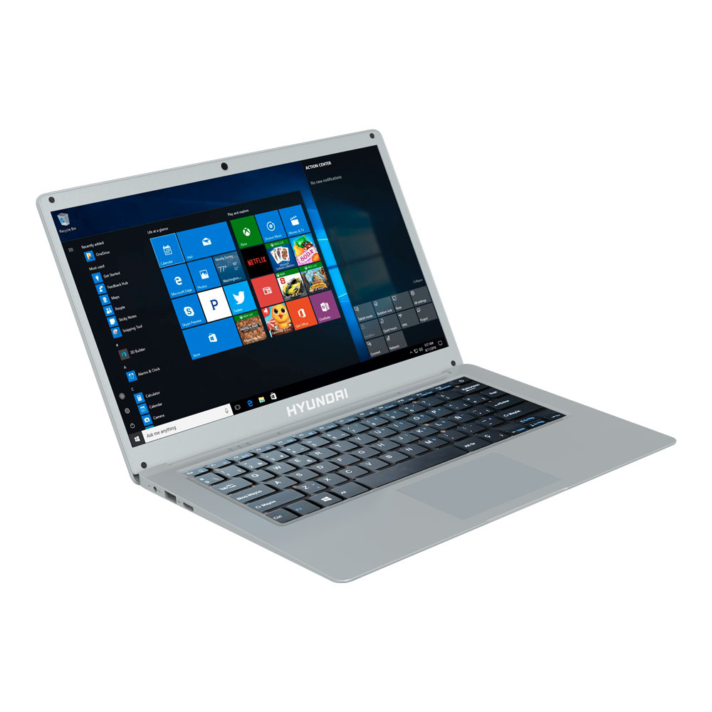 Laptop Hyundai HYbook 14.1 HD, Intel Celeron N3060, 4GB RAM, 64GB eMMC + 2TB HDD, Plata