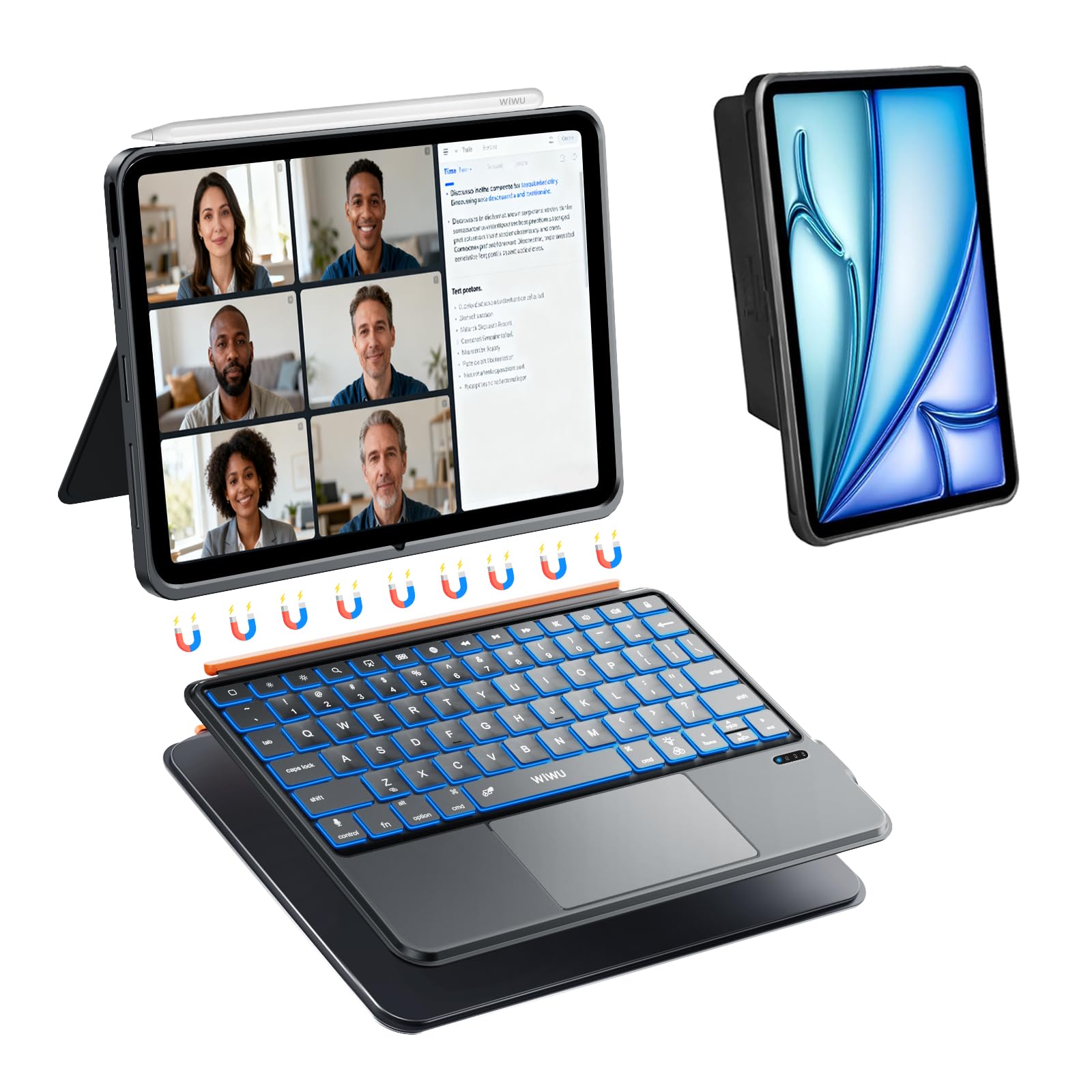 Funda con teclado WIWU para iPad de 11" magnética, desmontable y retroiluminada