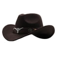 thumbnail image 2 of Sombreros de vaquero Sunnimix 2 uds Fedoras cómodo fiesta adultos otoño primavera gorras de café rojo, 2 of 8
