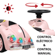 thumbnail image 2 of Montable Eléctrico para Niños 6v con Bastón Ajustable Luces Música Seguro Anticaídas Hasta 15 kg - Rosa, 2 of 8