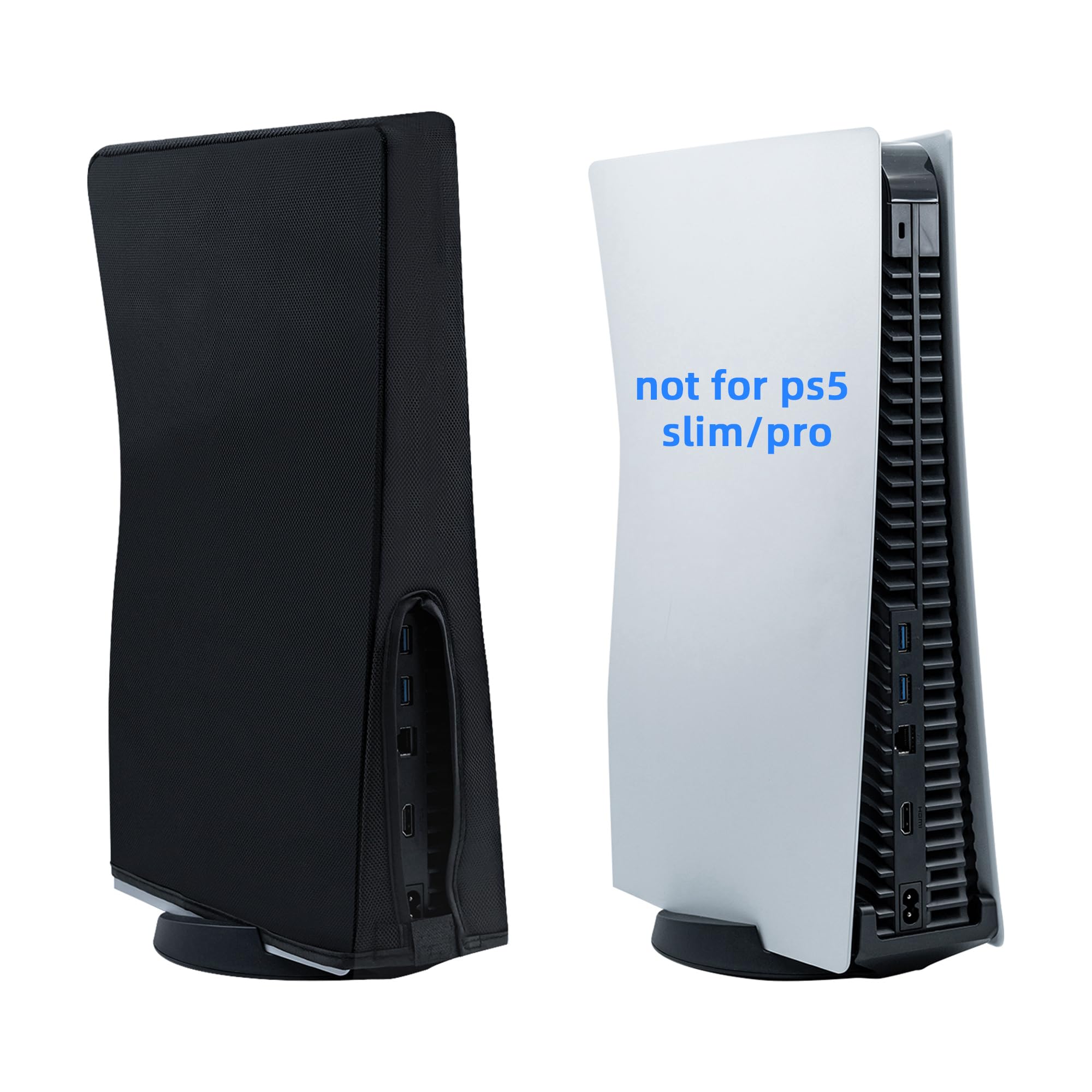 Mcbazel Funda antipolvo para PS5 Funda protectora de corte de precisión Funda impermeable antiarañazos para consola Playstation 5 Edición digital y edición Ultra HD - Negro (NO para PS5 Slim/Pro)