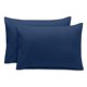 thumbnail image 1 of Juego de Fundas de Almohada Bare Home Cierre Tipo Sobre Colección Premium 1800 Doble Cepillado Ultra Suave Tamaño King 20 x 36 Azul Oscuro 2 Unidades, 1 of 6
