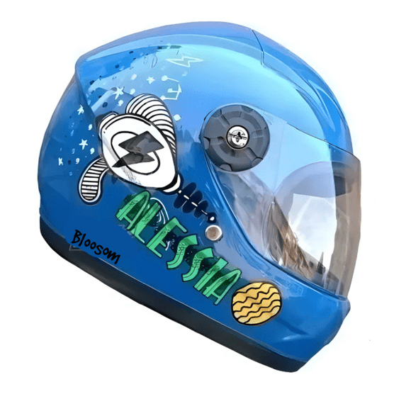 Casco Bloosom Cerrado Infantil Azul Brilloso Planet Azul