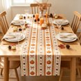 thumbnail image 4 of Thanksgiving Harvests Festival Table Runner con arcos de calabaza y piña decoración para mesas de comedor familiares y comedores, 4 of 9