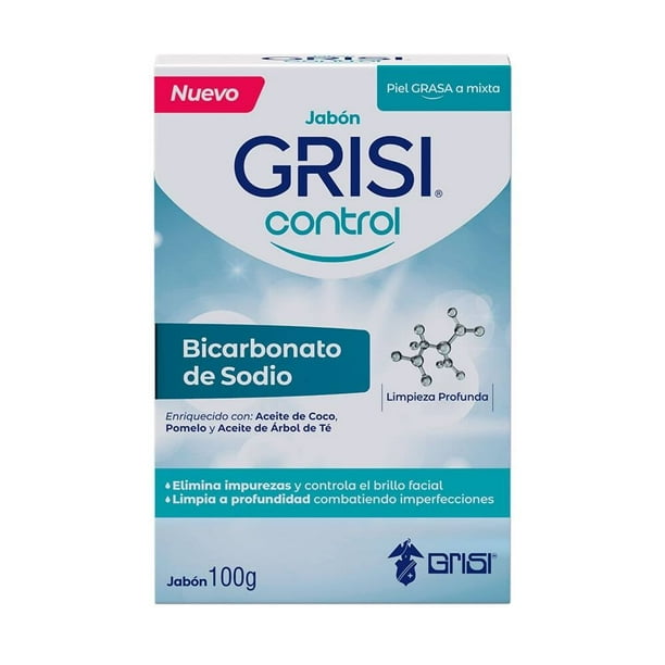 Jabón en barra Grisi control bicarbonato de sodio 100 g