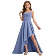 thumbnail image 3 of Vestido de Manga Larga Una Línea para las Mujeres Elástico Twirly Patinador Escuela Vestido de Recital Cuello Redondo Sólido Vestido para Niña de 4-14 Años, 3 of 6