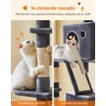 thumbnail image 4 of Feandrea Árbol para Gatos de 206 cm de Altura, Torre de Gatos con 13 Poste, 2 Cuevas, 2 Plataformas, Cesta, Pompón, Hamaca, Gris Ahumado, 4 of 4
