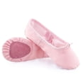 thumbnail image 1 of Zapatilla de ballet Zapato de baile Lona Ballet Yoga Zapatos de baile con suela de cuero suave para niños pequeños Niños Niñas Rosa con cordones Talla 26, 1 of 12
