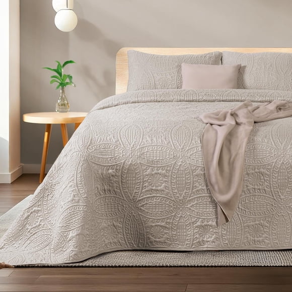 Colcha Ligera Dreamlab con 2 Fundas de Almohada King Size 275 x 240 cm Gris