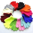 thumbnail image 3 of Zhuge 2 pares de guantes de invierno para niños, guantes elásticos cálidos de punto suelto para niños pequeños, adecuados para Navidad de 5 a 10 años (blanco), 3 of 4