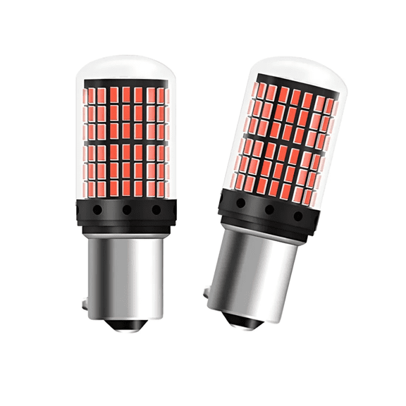 2 Focos Led 1156 Bau15s Direccionales Py21w 7507 Cuartos Luz Roja 150° Malubero Rojo
